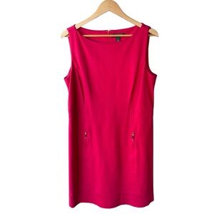Ralph Lauren Dress Red Preppy Business Casual Academia Cocktail Wedding Party 16